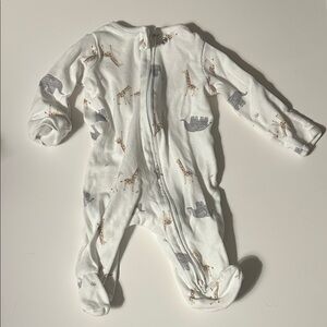 Carter's White and Gray Safari Print Footie